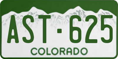 CO license plate AST625