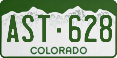 CO license plate AST628