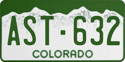 CO license plate AST632