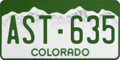 CO license plate AST635