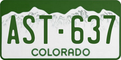 CO license plate AST637