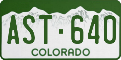 CO license plate AST640