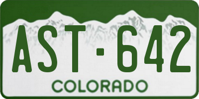 CO license plate AST642