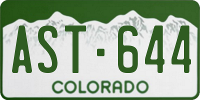 CO license plate AST644