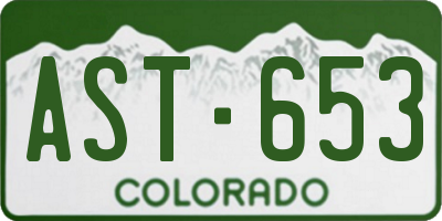 CO license plate AST653