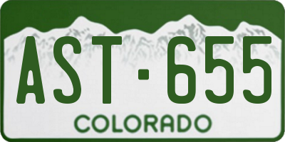 CO license plate AST655