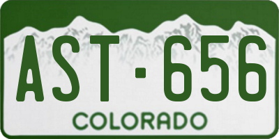CO license plate AST656