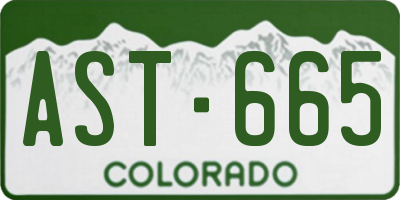 CO license plate AST665