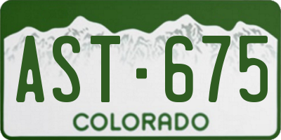 CO license plate AST675