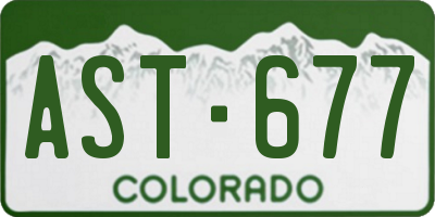 CO license plate AST677