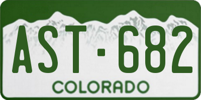 CO license plate AST682
