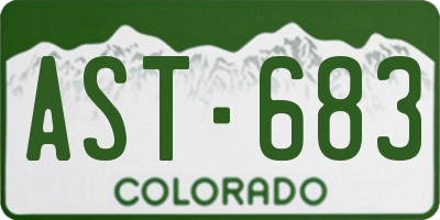 CO license plate AST683