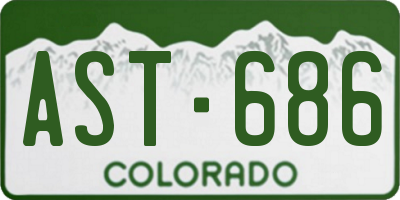 CO license plate AST686