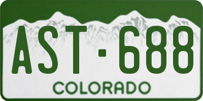 CO license plate AST688
