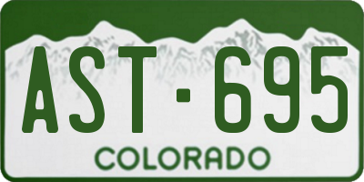 CO license plate AST695