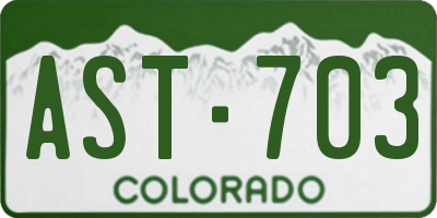 CO license plate AST703