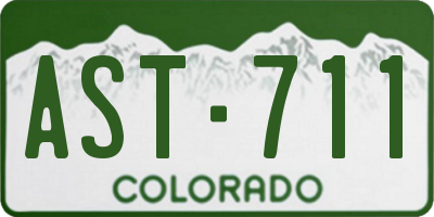 CO license plate AST711