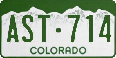 CO license plate AST714