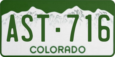 CO license plate AST716