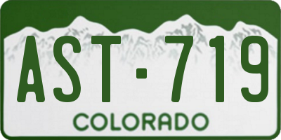 CO license plate AST719