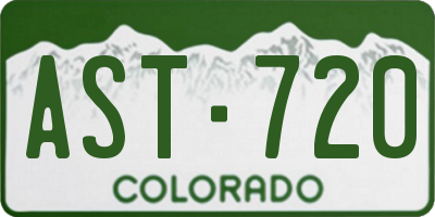 CO license plate AST720