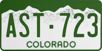 CO license plate AST723
