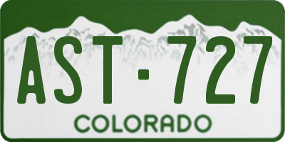 CO license plate AST727