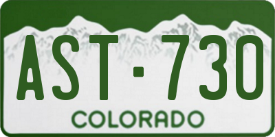 CO license plate AST730