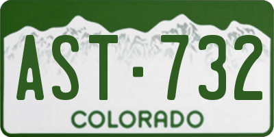 CO license plate AST732