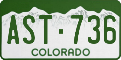 CO license plate AST736