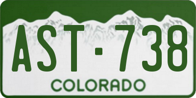 CO license plate AST738