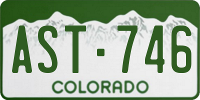CO license plate AST746