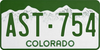 CO license plate AST754