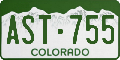 CO license plate AST755