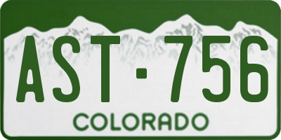 CO license plate AST756