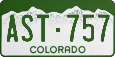 CO license plate AST757