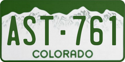 CO license plate AST761