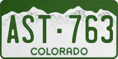 CO license plate AST763