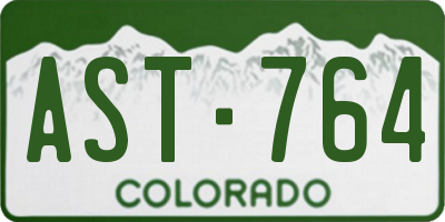 CO license plate AST764