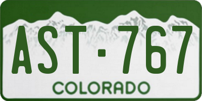 CO license plate AST767
