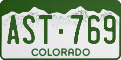 CO license plate AST769