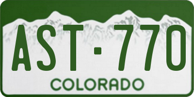 CO license plate AST770
