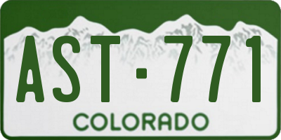 CO license plate AST771
