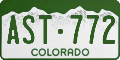 CO license plate AST772