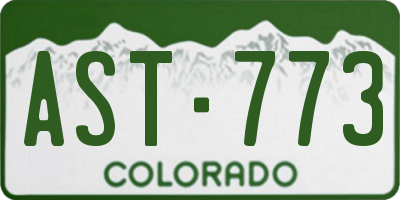 CO license plate AST773