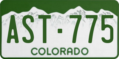 CO license plate AST775