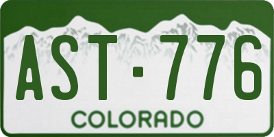 CO license plate AST776