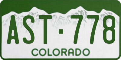CO license plate AST778
