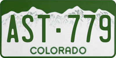 CO license plate AST779