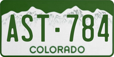 CO license plate AST784